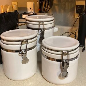 Three Glass Canisters